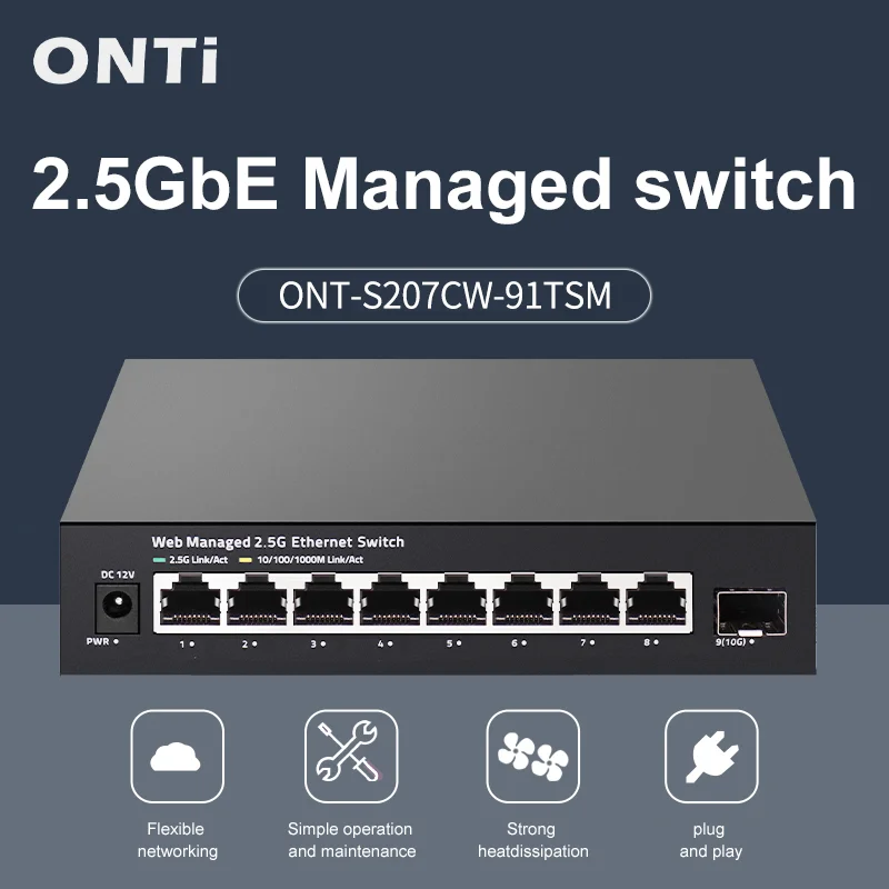 ONTi 2.5GbE Managed Switch 8 P - Sfp+ 10G Managed Switch 8 Port ulasan dan harga